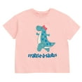 thumbnail image 2 of imagikids Dinosaur Girls Drop Shoulder T-Shirt and Chambray Shorts Outfit Set Toddler to Big Kid Sizes, 2 of 5