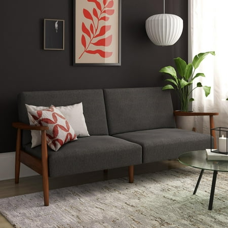 Better Homes Gardens Mid Century Futon Convertible Sofa Gray Linen Com Better Homes Gardens Mid Century, Austen Twin Convertible Sofa