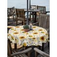 thumbnail image 2 of Outdoor Tablecloth with Umbrella Hole for Patio/Picnic/Party/Camping, Vintage Sunflower Waterproof Table Cloth Round Cover Washable, Summer Botanical Farmhouse Floral (Dia 54"), 2 of 8
