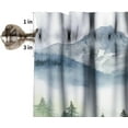 thumbnail image 3 of Forest Kitchen Valance Curtain, Watercolor Style Nature Woodland Green Forest Mountain Plant Pattern Window Treatment Rod Pocket Drapes for Bedroom Office Living Room Cafe Decor 54x18inch, 3 of 6
