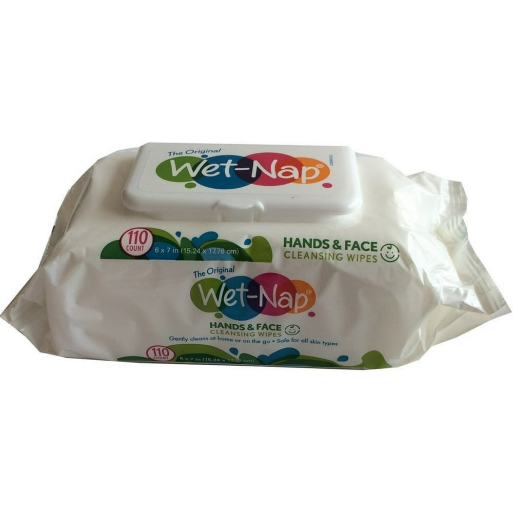 WetNap Hands & Face Cleansing Wipes, 110 Count