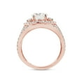 thumbnail image 5 of 2 Carat Center 7MM Round Cut Lab Created Moissanite Diamond Halo Split Shank Engagement Ring For Women In 14K Solid Rose Gold (G-H Color, VVS1 Clarity, 2 Cttw)-4, 5 of 7