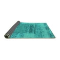 thumbnail image 2 of Ahgly Company Indoor Square Oriental Turquoise Blue Industrial Area Rugs, 4' Square, 2 of 4