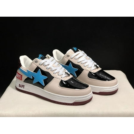 

BAPE patent camouflage suede sneakers low-top casual skate shoes street trend couple sneakers for both men and women