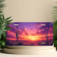 thumbnail image 5 of 1 Pcs 2D Flat License Plate Covers & Frames, Desert at Sunset For Decorative Front, Waterproof For Decoration Aluminum License Plate Covers & Frames Cover For Men Women, 12" X 6", 5 of 5