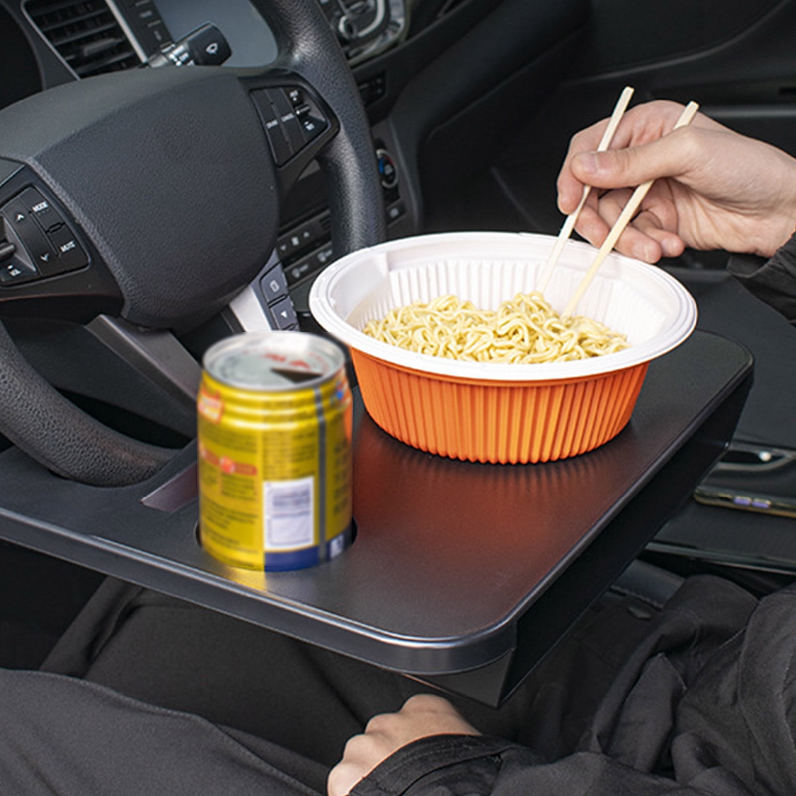 Car Steering Wheel Desk Steering Wheel Tray for Laptop Car Mount Car Tray for Eating with Drinks Holder