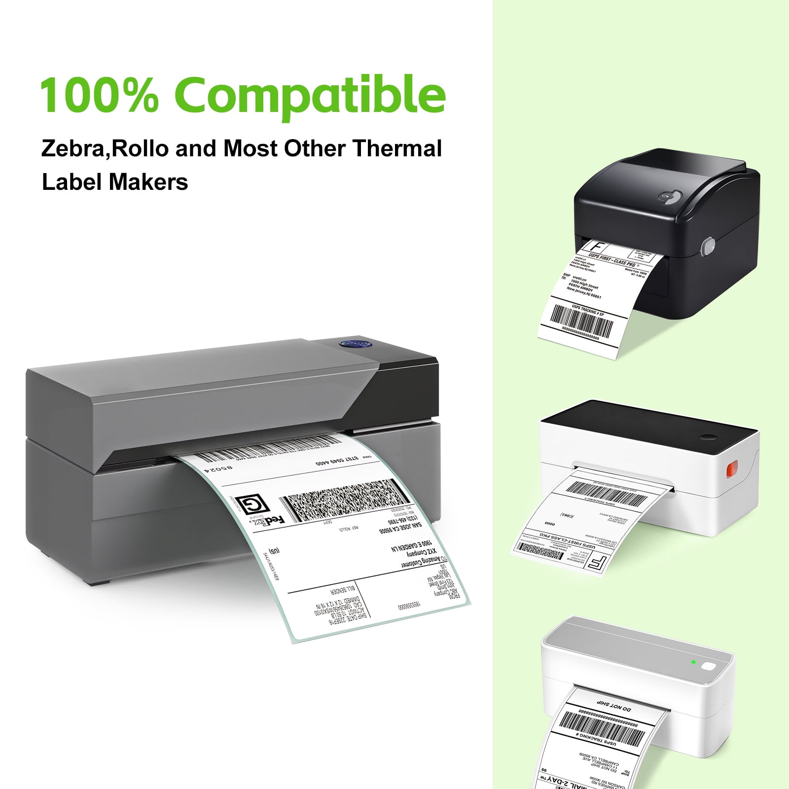 GREENCYCLE 2 Rolls (1000 Labels) 4 x 6 inch Direct Thermal Paper Label Shipping Address Barcode Labels Compatible for Zebra, Rollo and Most Other Thermal Label Printers