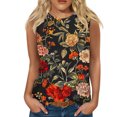 thumbnail image 1 of Snorda Débardeurs pour Femmes Grande Taille Mode Féminine Décontractée Été Imprimé Sans Manches Col Rond Haut Blouse Débardeur P-5TG, 1 of 5