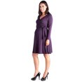 thumbnail image 3 of 24/7 Comfort Apparel Chic V-Neck Long Sleeve Maternity Wrap Dress, 3 of 3