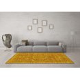 thumbnail image 3 of Ahgly Company Machine Washable Indoor Round Abstract Yellow Modern Area Rugs, 6' Round, 3 of 4