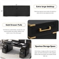 thumbnail image 6 of 70" Extra-Large Classic and Traditional Executive Desk with Metal Edge Trim ,Writing Desk with 2 file drawers,USB Ports and Outlets,Desk with Hidden Compartment for Living Room, 6 of 26