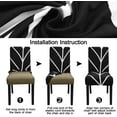 thumbnail image 6 of Dining Room Chair Covers Set of 4, Stretch Printed Parsons Chair Slipcovers Spandex Removable Washable Kitchen Chair Protector Cover for Dining Room, Hotel, Ceremony(Black), 6 of 6