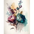 thumbnail image 2 of Nature's Brushstrokes - Floral Watercolor Canvas Wall Art, 2 of 2