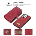 thumbnail image 6 of for iPhone 16 Pro Case, for iPhone 16 Pro Wallet Case, Premium PU Leather [Magnetic Flip] [Zipper Pocket] [Wristband] [Card Holder] Detachable Case for iPhone 16 Pro,Red, 6 of 15