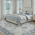 thumbnail image 4 of SIXHOME 4'x6' Area Rugs for Living Room Washable Traditional Distressed Carpet Non Slip Soft Retro Floral Indoor Throw Rug for Bedroom Dinning Room Vintage Blue, 4 of 7