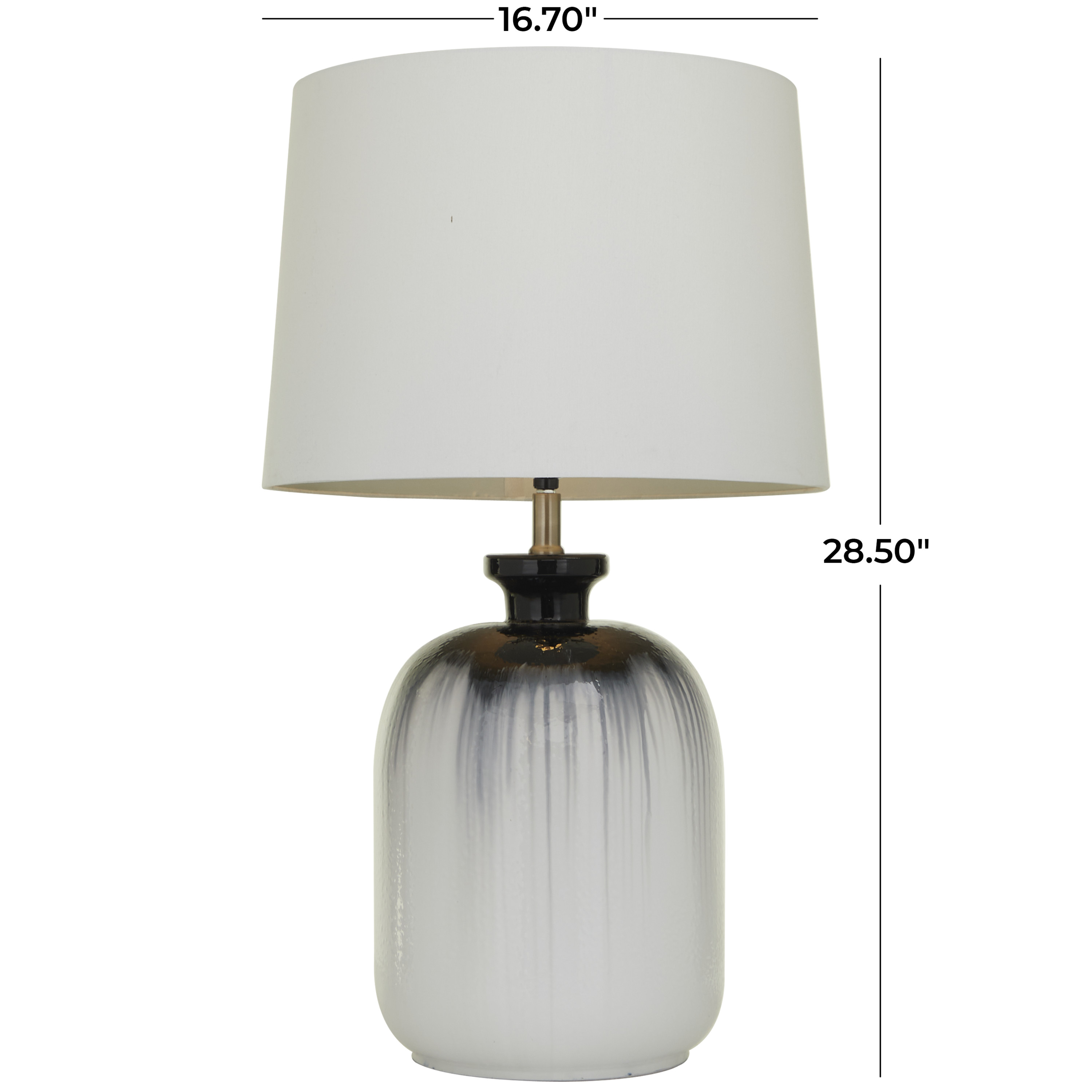 DecMode 17"W, 29"H Glass Modern Table Lamp, Multi Colored, 1-Piece