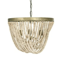 Creative Co-Op Draped Wood Bead Chandelier