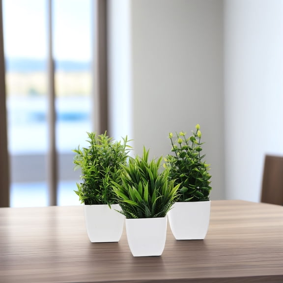 BESTYASH Artificial Green Plants Multi PP Stylish Decor for Storage 3Pcs