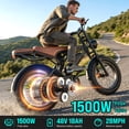 thumbnail image 4 of Rexei Yeki 1500W Off-Road Electric Bike for Adults, 48V 18AH Removable Battery, 20" Fat Tire Ebike with Passenger Seat, 5-Speed Transmission, Dual Disc Brakes & Spring Suspension, 4 of 10
