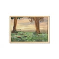 thumbnail image 1 of Nature Wall Art with Frame, Enchanted Woods Summer Season Mushrooms Flowers Trees Wildgrass at Sunset Cartoon, Printed Fabric Poster for Bathroom Living Room, 35" x 23", Multicolor, by Ambesonne, 1 of 2