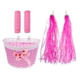thumbnail image 1 of Child Girls Bike Handlebar Streamers w/ Grip Cover and Front Basket Pink, 1 of 8