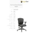 thumbnail image 2 of Chaise de bureau TygerClaw en tissu à dossier moyen, 2 of 3