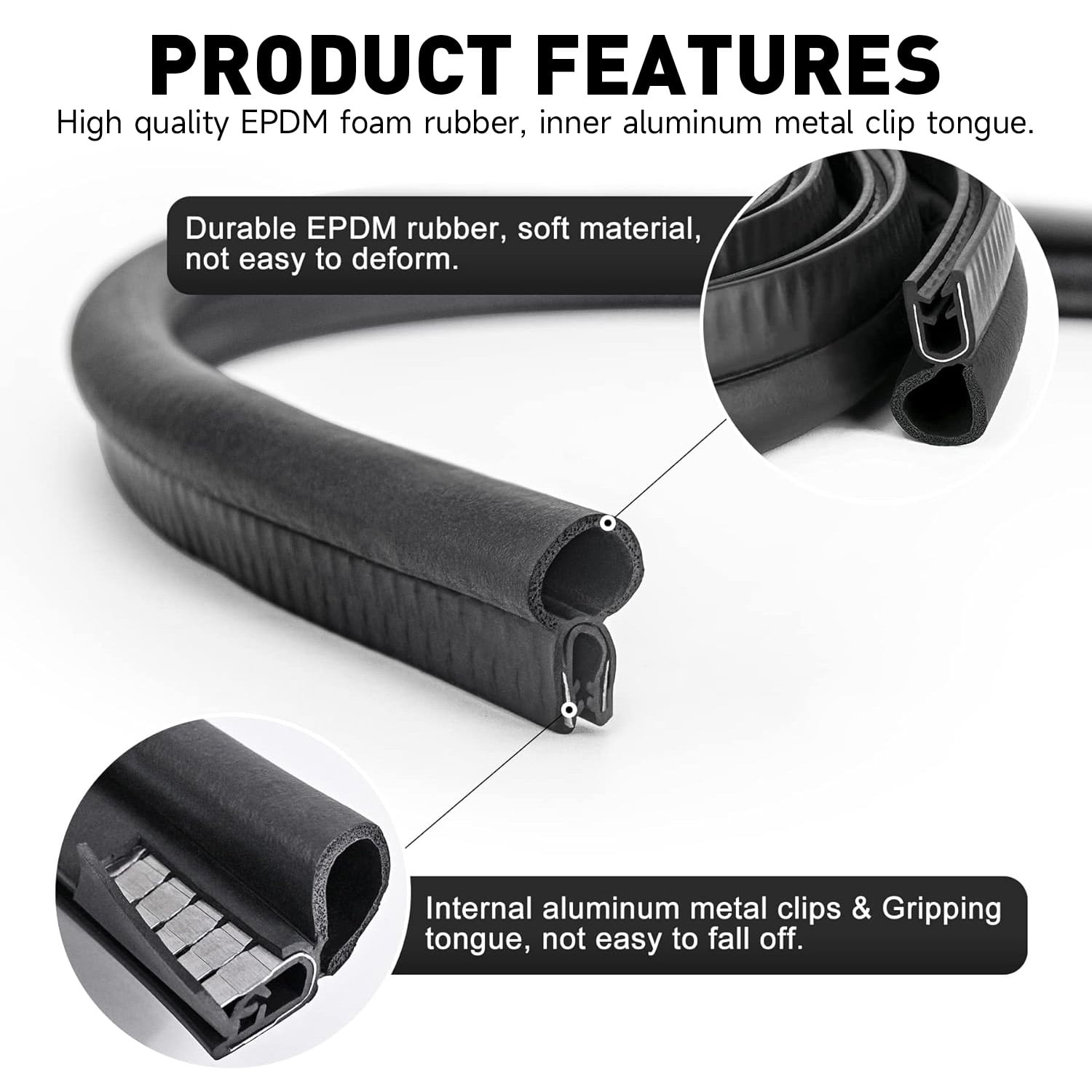 13Ft Automotive Weather Stripping Car Door Rubber Trim Seal Strip Gasket with Top Bulb for Bus Camper Boat RV Truck Doors Home Applications