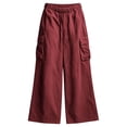 thumbnail image 7 of Gytharion Women's Elastic Waist Cargo Pants Solid Color Loose Wide Leg Pants Multi Pocket Casual Streetwear Trousers 2026, 7 of 7
