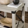Woven Paths Magnolia Metal X End Table, Stone Grey