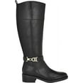 thumbnail image 3 of Tommy Hilfiger Ionni Black2 Almond Toe Buckle Detailed Knee High Riding Boots (BLACK, 5.5), 3 of 6
