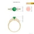 thumbnail image 5 of ANGARA Natural Aeon Emerald & Diamond Three Stone Engagement Ring with Milgrain in 14K Yellow Gold for Women (Size-6mm) | May Birthstone, Anniversary, Jewelry Gift for Women | Natural Emerald Ring, 5 of 10
