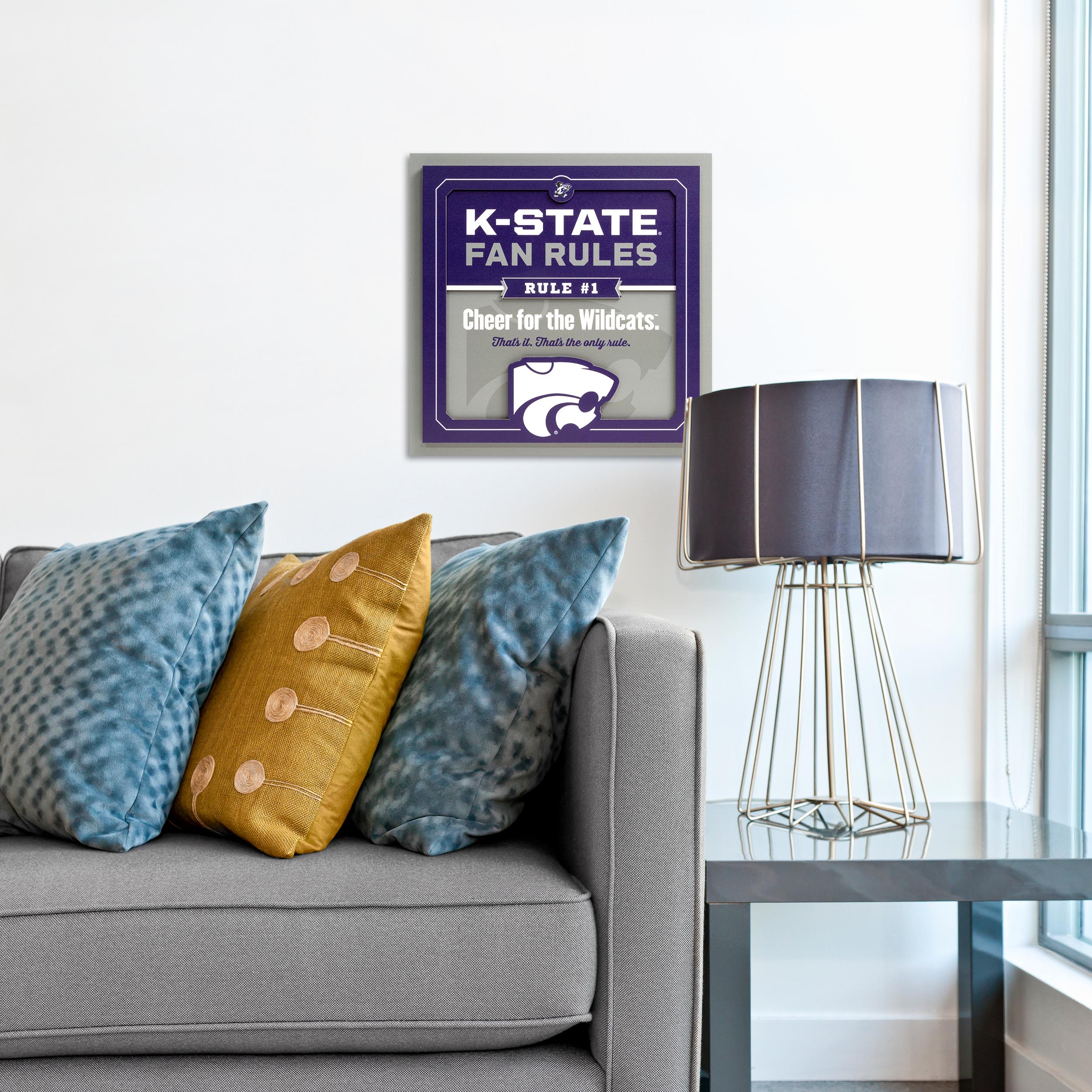YouTheFan NCAA Kansas State Wildcats Fan Rules 3D Wall Art