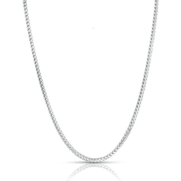 Next Level Jewelry Authentic Solid Sterling Silver Franco Box Link .925 Rhodium Necklace