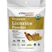 Vitamatic Certified USDA Organic Licorice Root Powder 1 Pound (16 Ounce)