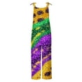thumbnail image 4 of QATAINLAV Ladies Sleeveless Romper Comfy Adjustable Straps Mardi Gras Overalls Fashion Carnival Print Jumpsuit Cotton Linen One Piece Pants Multicolor XXL Lightning Prime Today, 4 of 6