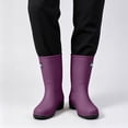 thumbnail image 7 of FRSASU Women's Rain Boots Mid-calf Waterproof Outdoor Hunting Gardening Farming Shoes Purple, 7 of 7