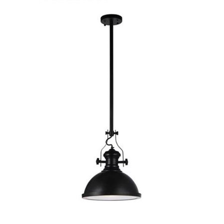 

Modern 1-Light E26 Base 9W LED Bulb Interior Kitchen Pendant Light Powder Coated Black