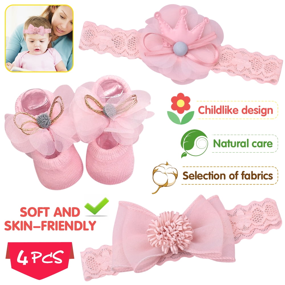 Nursery Time Baby Christmas Headband And Socks Set 
