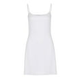 thumbnail image 3 of Clearance! Hontri Women's Full Slips Cami Women's Full Slip Basic Not Adjustable Spaghetti Strap Lencería Under Dress Nightwear Wide Leg Loose Fit Jumpsuit White,M, 3 of 5