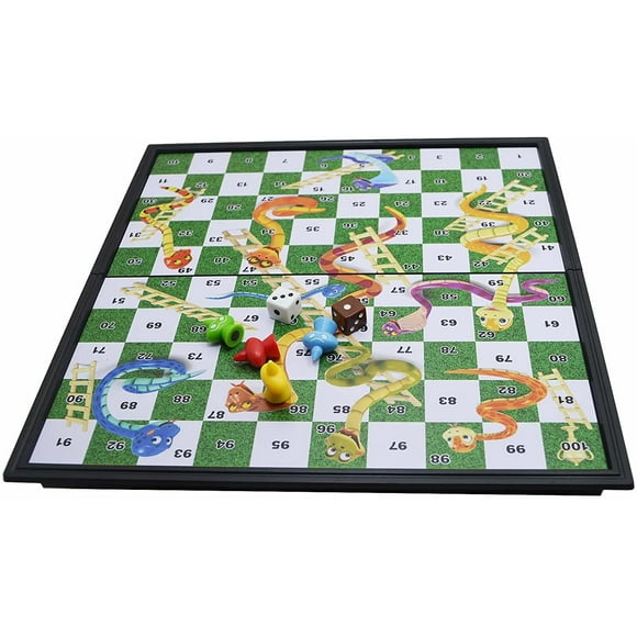 Snakes & Ladders Game 10x10 Board 100 Squares, Extendable Board 10x10 Inch