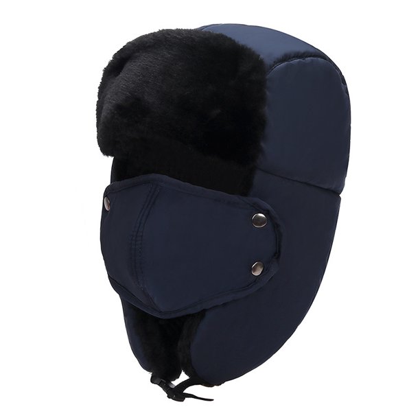 Gorro Lei Feng con forro polar grueso a prueba de frío para invierno, gorro de algodón cálido con protección para los oídos para exteriores para hombres y mujeres, gorro de protección para la nariz