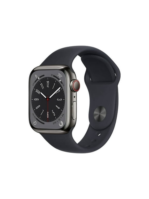 Restored Apple Watch Series 8 GPS + Cellular 45mm Stainless Steel Case with Sport Band