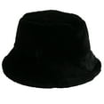 thumbnail image 2 of Winter Bucket Hat Fluffy Faux Fur Fisherman Cap for Women Men Solid Color Style, 2 of 2