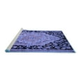 thumbnail image 2 of Ahgly Company Machine Washable Indoor Square Medallion Blue French Area Rugs, 3' Square, 2 of 4