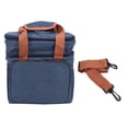 thumbnail image 1 of Bolsa de almuerzo de dos niveles, tipo mensajero, de gran capacidad, impermeable, a prueba de fugas, con cremallera bidireccional, aislante, para picnic, campamento, oficina, azul marino, 1 of 14