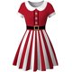 thumbnail image 1 of Vestido de manga corta con estampado de Navidad y muñeco de nieve para mujer Pompotops ghjkhdj10023, 1 of 3