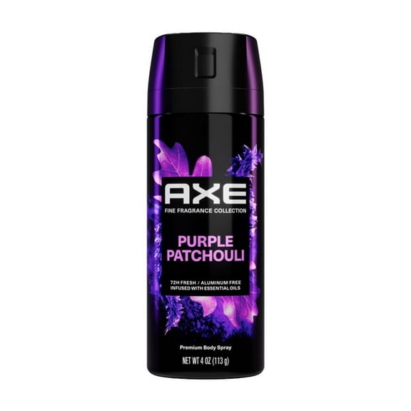 Axe Fine Fragrance Premium Deodorant Spray for Men Purple Patchouli Citrus   Oak Essential Oils, 4 oz