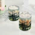 thumbnail image 2 of Yayeee 2 Pack Qtip Holder Bathroom Cotton Swab Canister with Lid Clear Dispenser Set, Watercolor Mountatin, 2 of 6