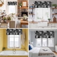 thumbnail image 5 of Black White Floral Valance Curtain Vintage White Black Flower Window Valances Rod Pocket Short Curtains Window Treatments for Kitchen Bedroom Bathroom Laundry 42" x 18", 5 of 9