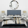 thumbnail image 3 of Designart "Black and Gold Geometric Geode I" Animals Bedding Covert Set - Abstract Geometric Black Abstract Bed Set With 2 Shams, 3 of 6